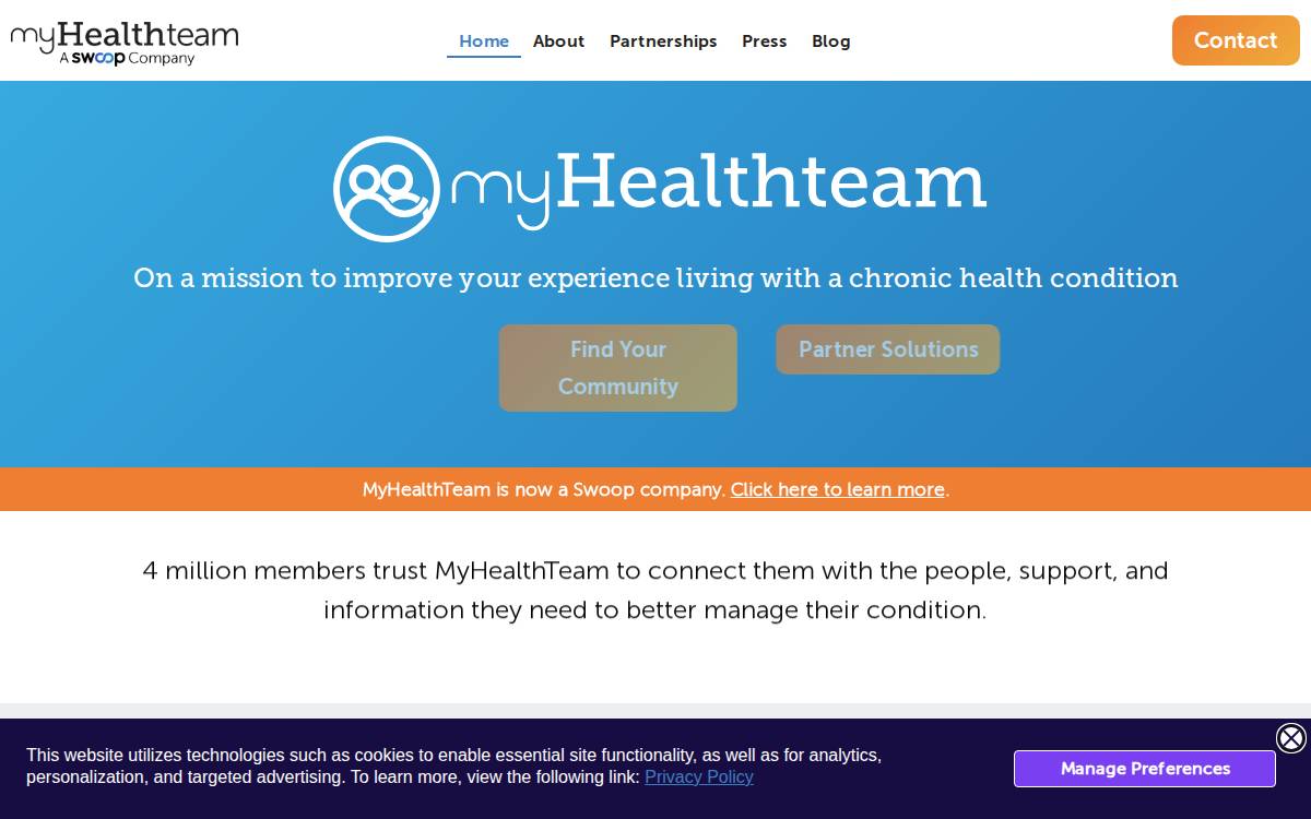 MyHealthTeams website preview