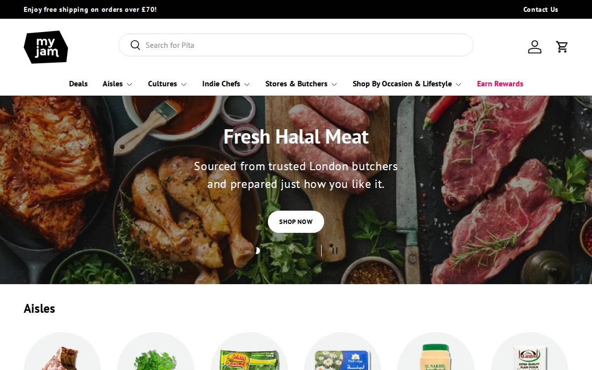 Myjam website preview