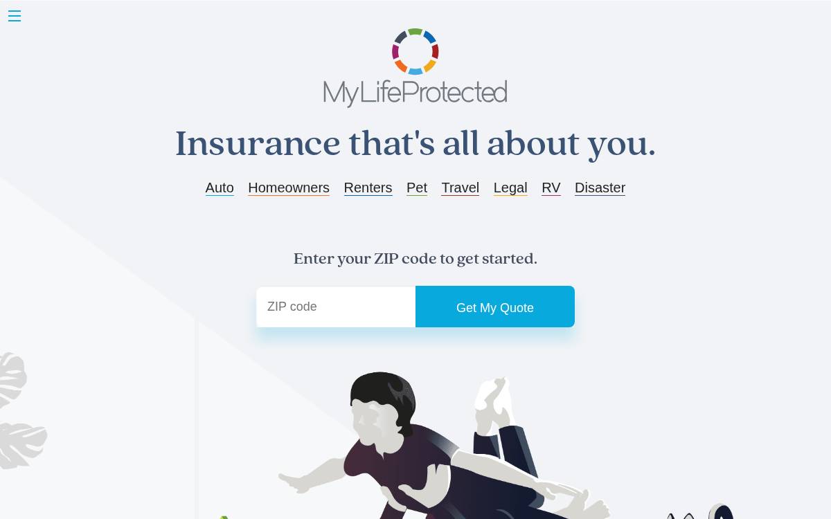 Mylifeprotected website preview