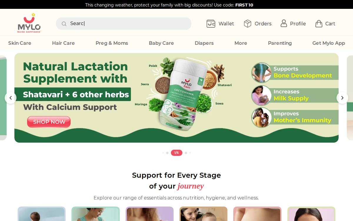 Mylo website preview