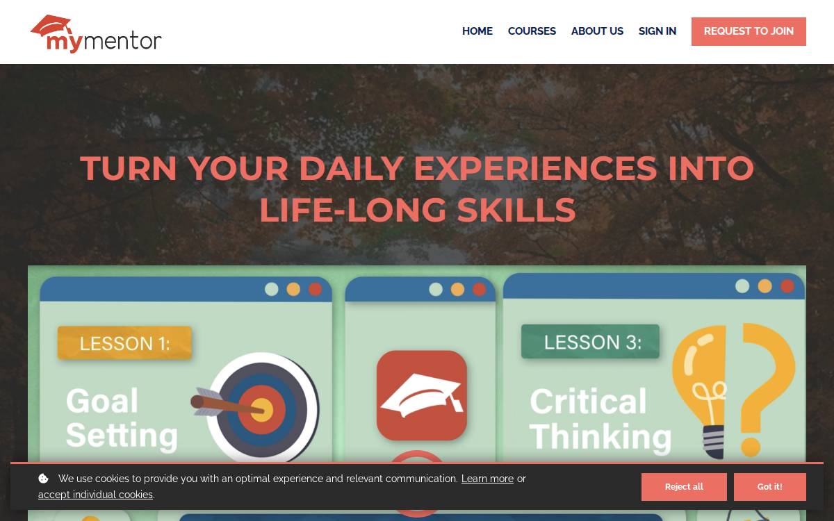 Mymentoracademy website preview