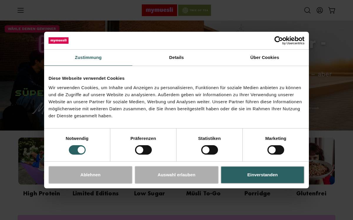 mymuesli website preview