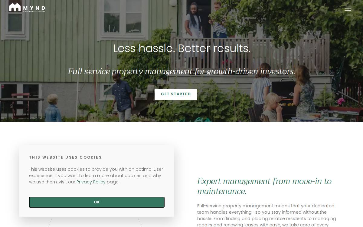 Mynd website preview