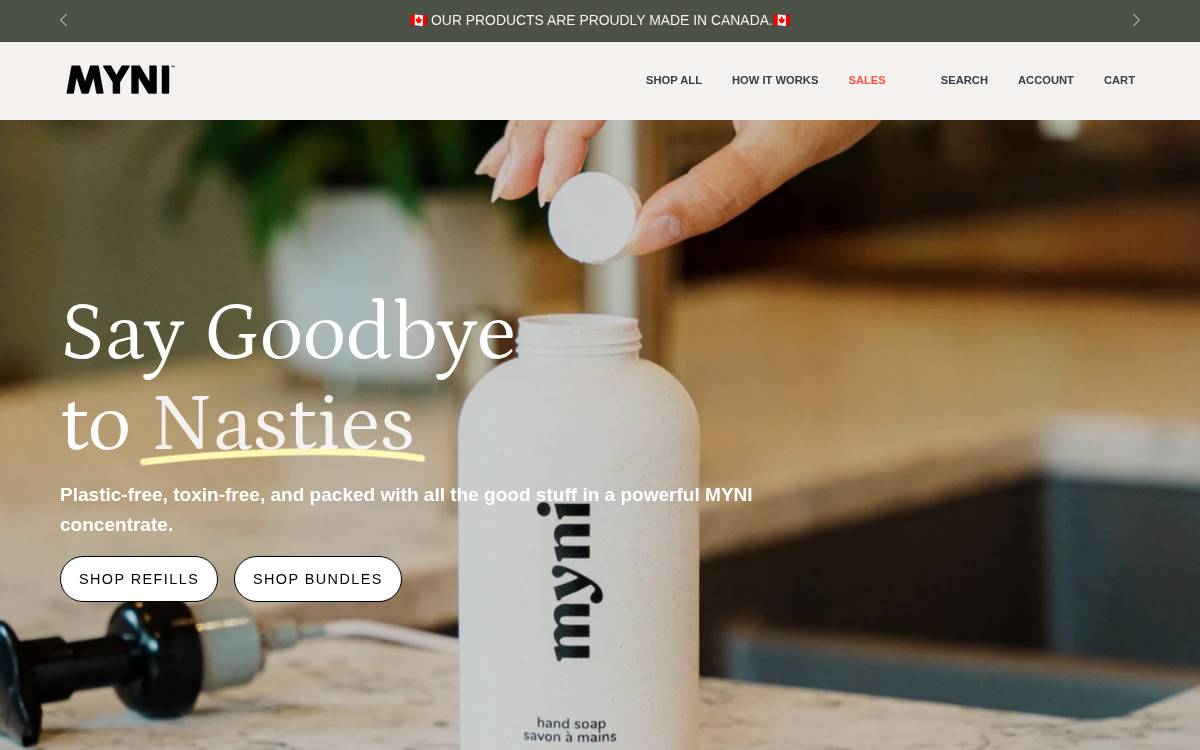 Myni website preview