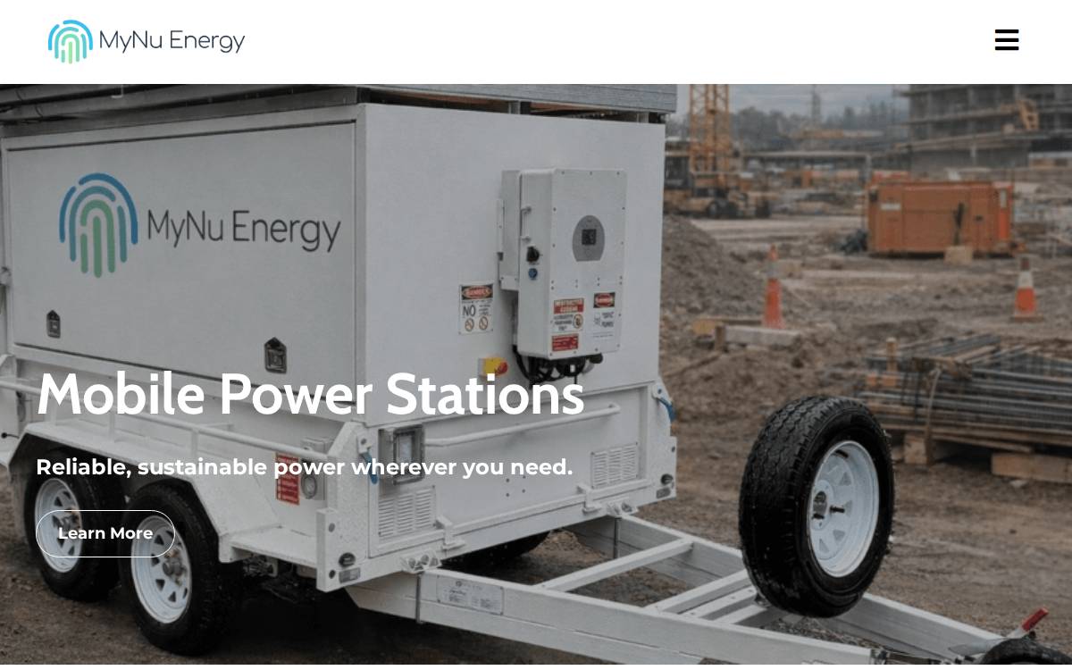 MyNu Energy website preview