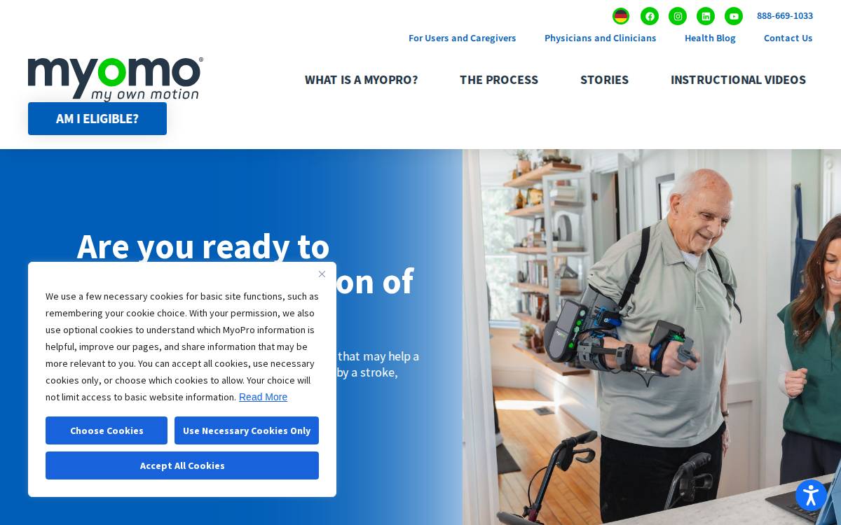 Myomo website preview