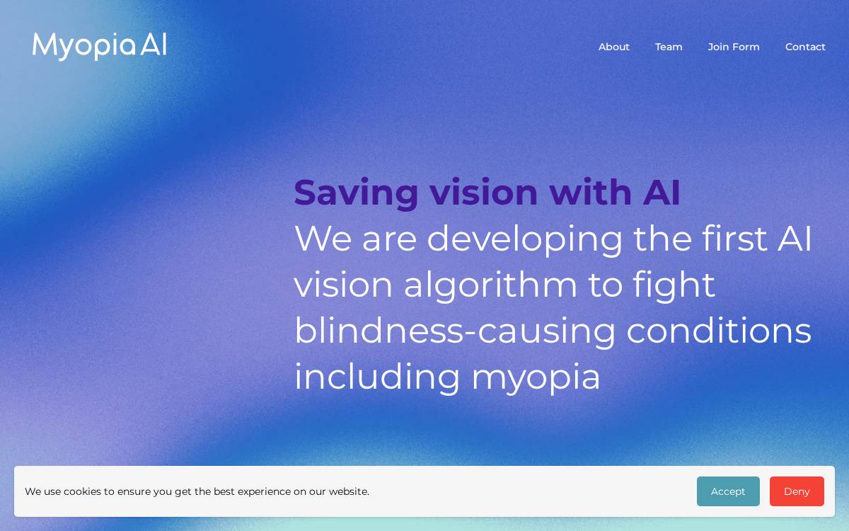 Myopiaai website preview