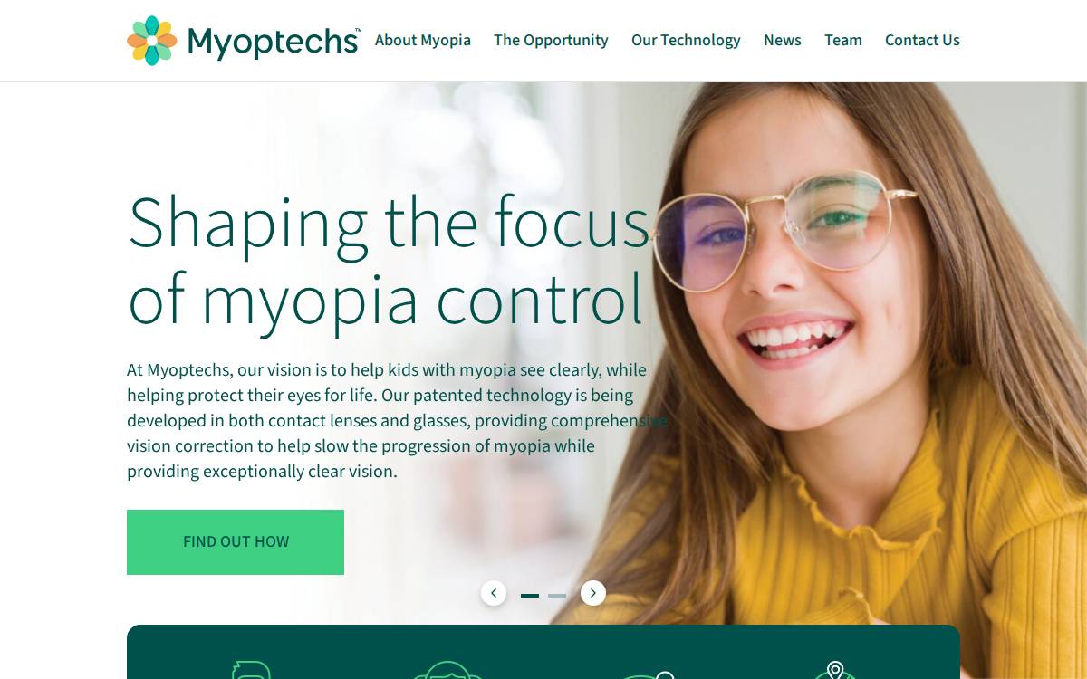 Myoptechs website preview