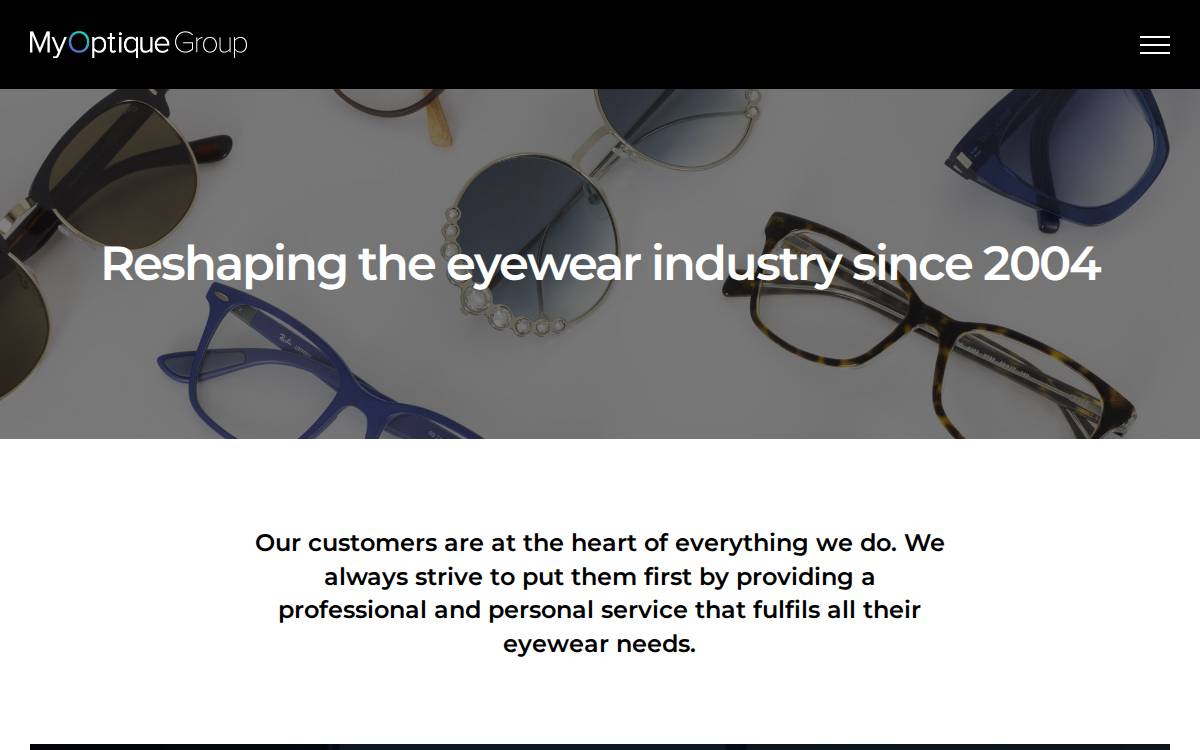 MyOptique Group website preview