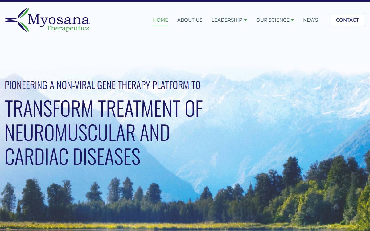 Myosana Therapeutics website preview