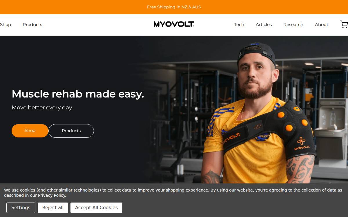 Myovolt website preview