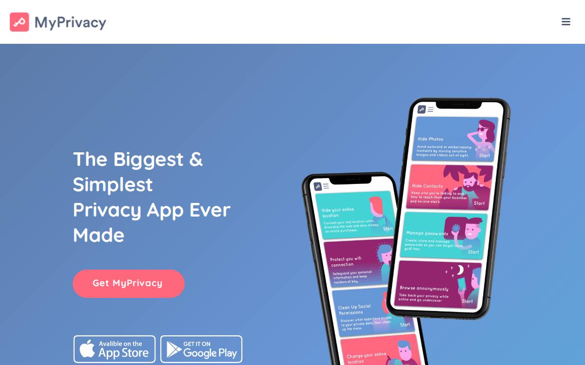 Myprivacy website preview
