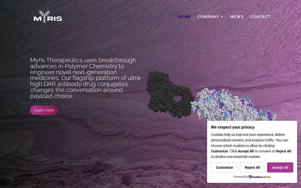 Myris Therapeutics website preview