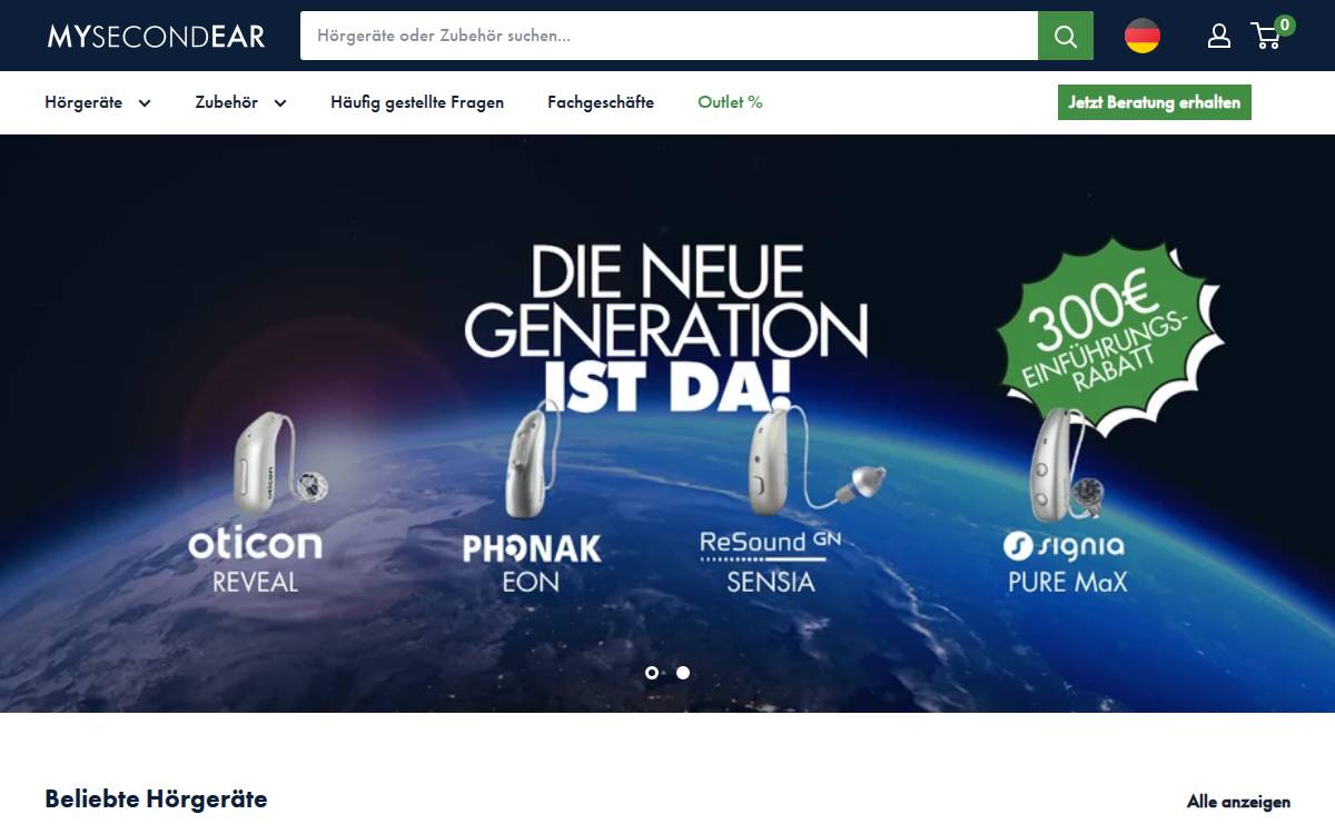 Mysecondear website preview
