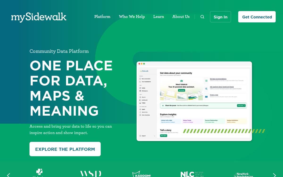 mySidewalk website preview