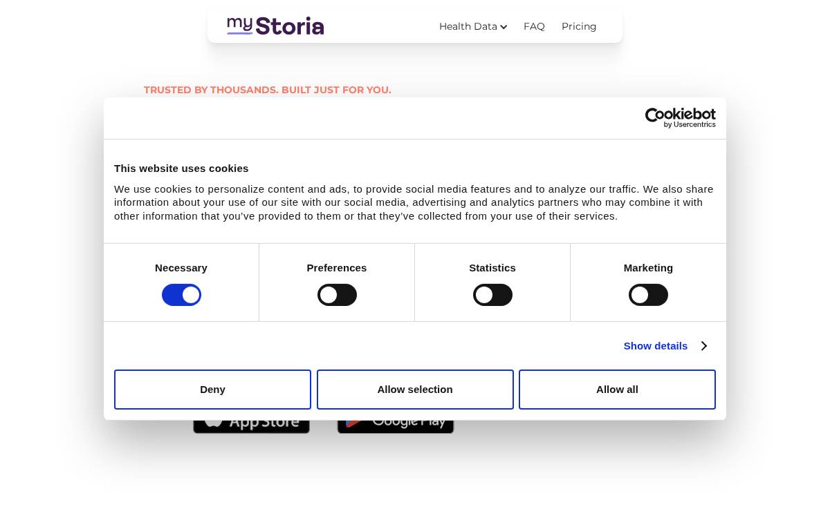 MyStoria Inc. website preview