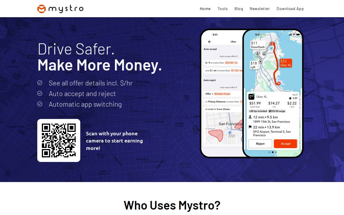 Mystro website preview