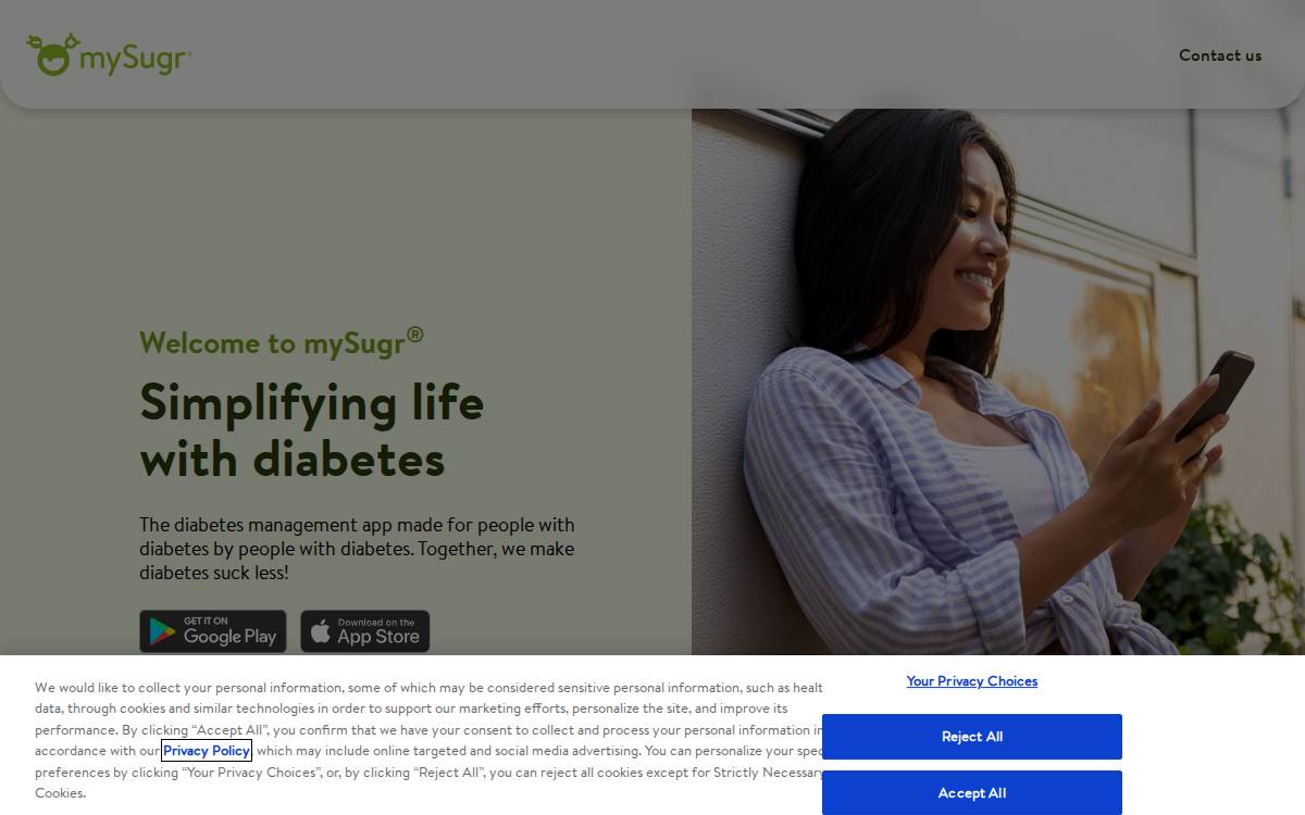 mySugr website preview
