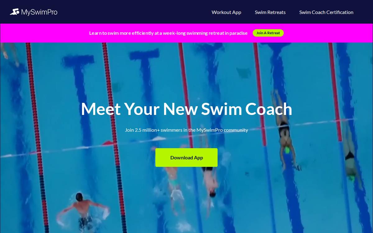 MySwimPro website preview