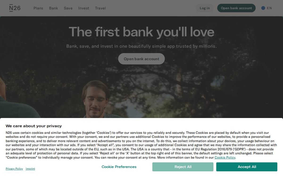 N26 website preview