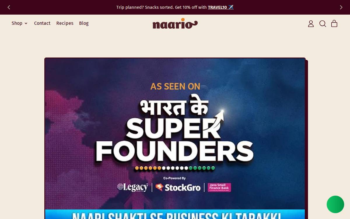 Naario website preview