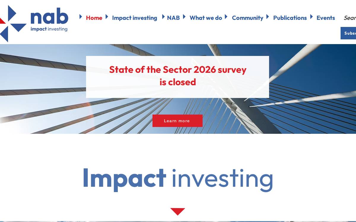 Nabimpactinvesting website preview