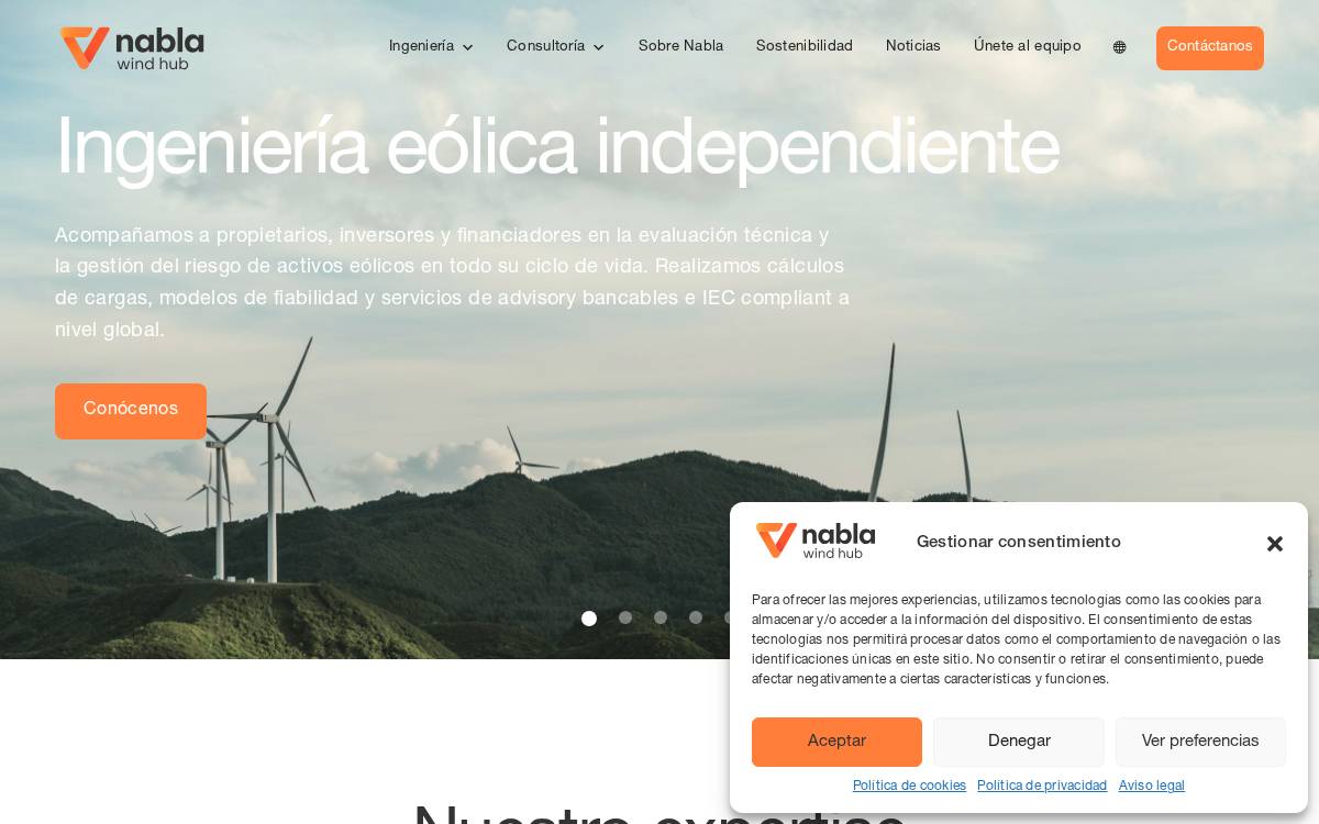 Nabla Wind Hub website preview