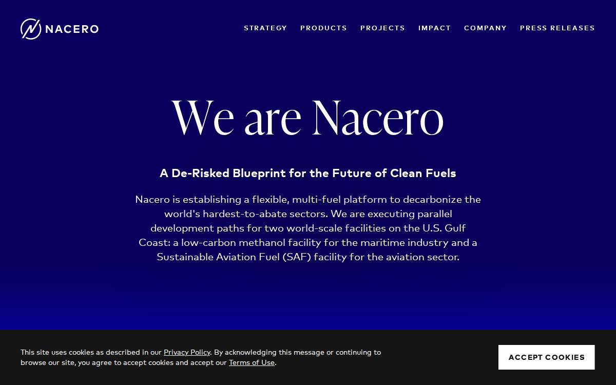 Nacero website preview