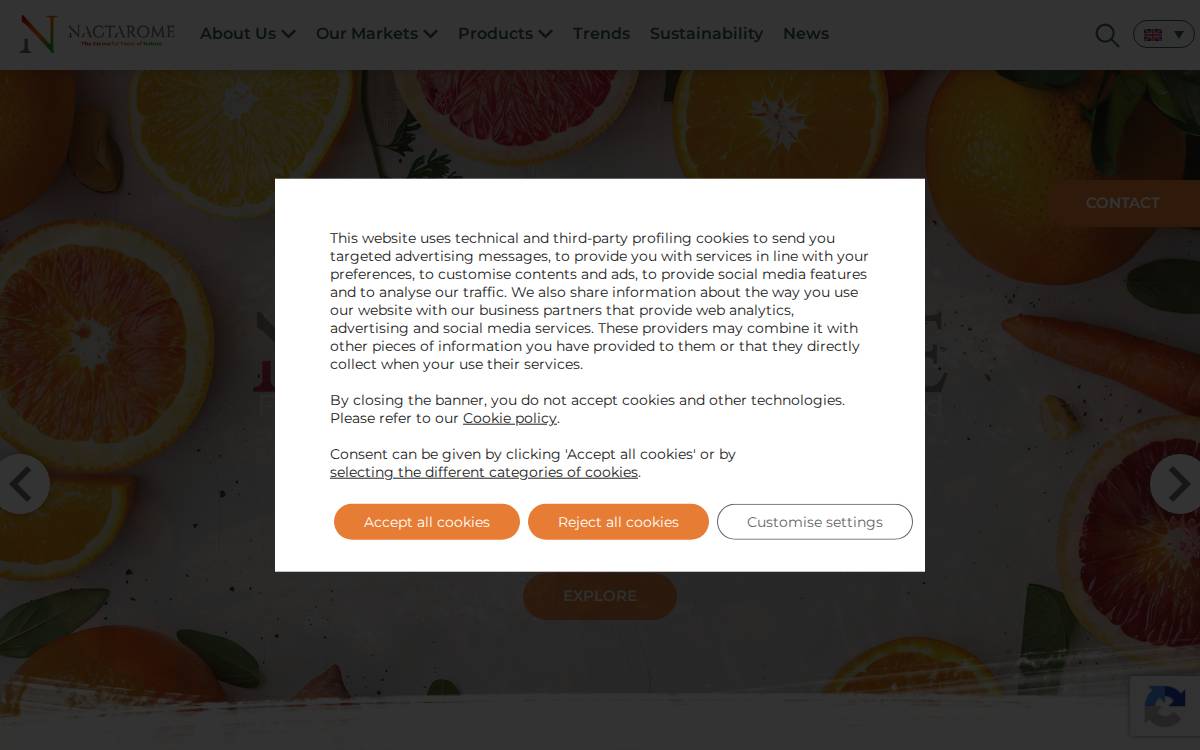 Nactarome website preview