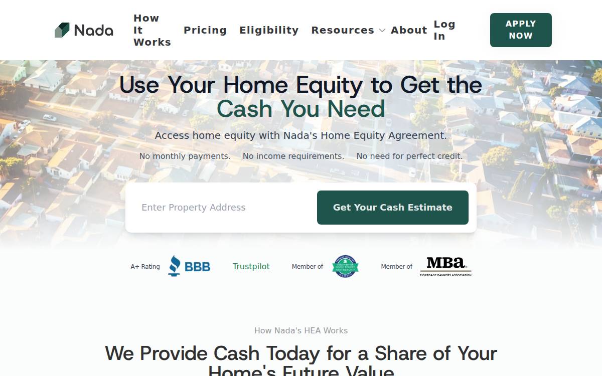 Nada website preview