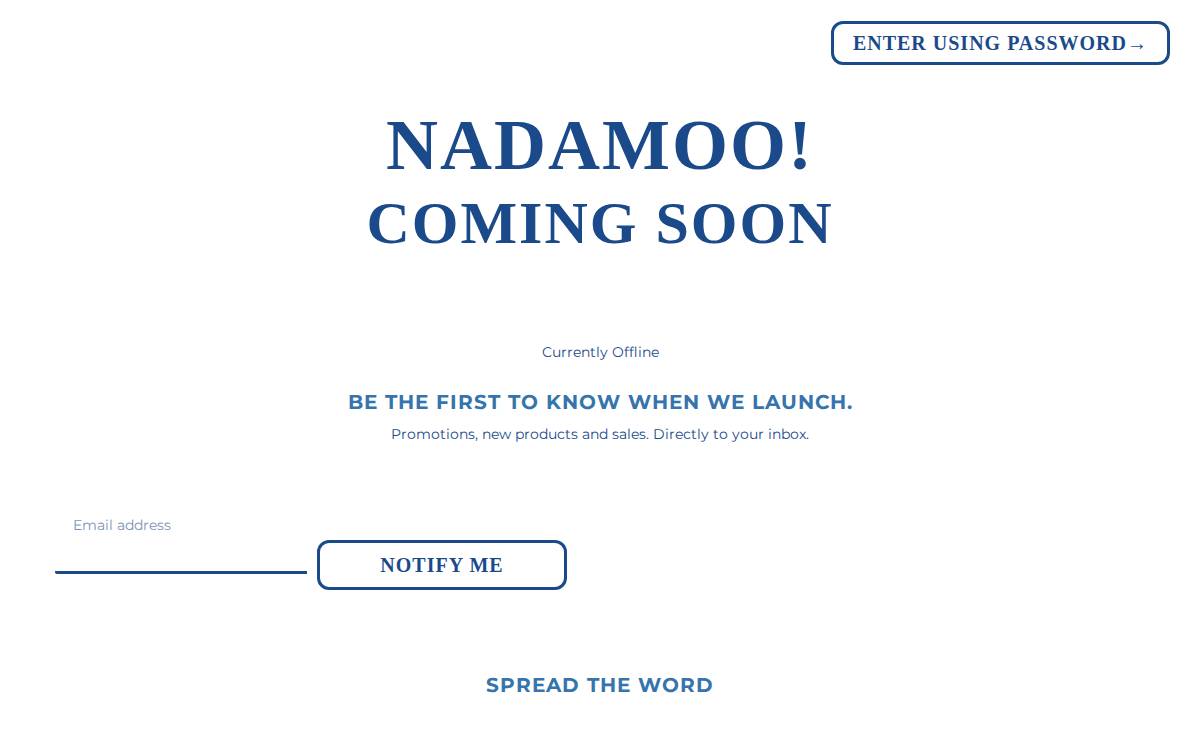 Nadamoo website preview