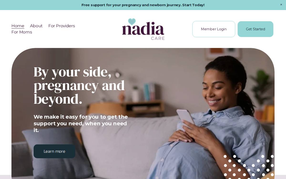 Nadia Care website preview