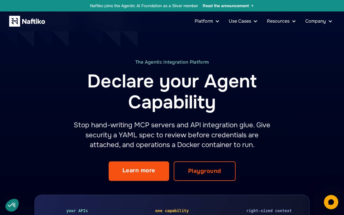 Naftiko website preview