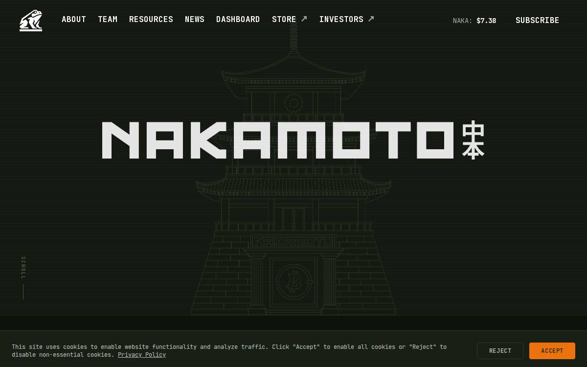Nakamoto website preview