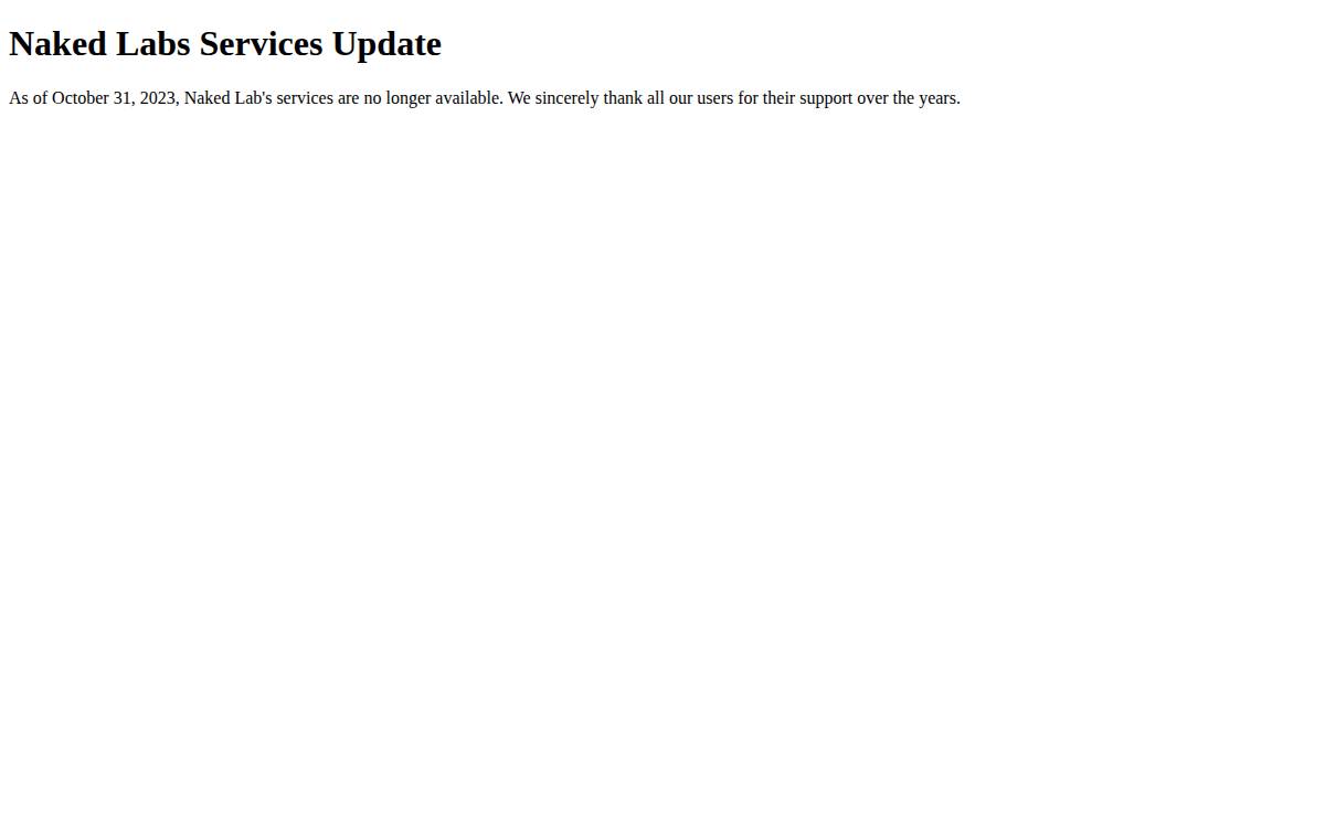 Naked Labs website preview