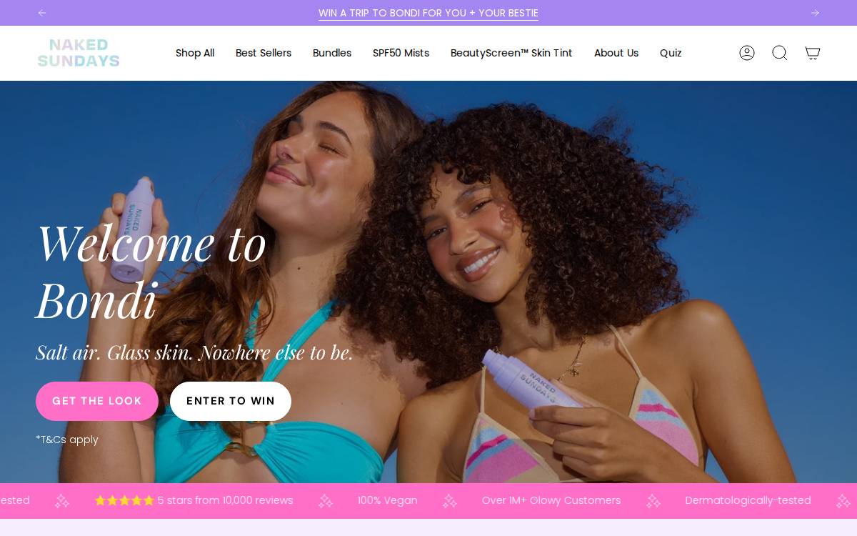 Naked Sundays website preview
