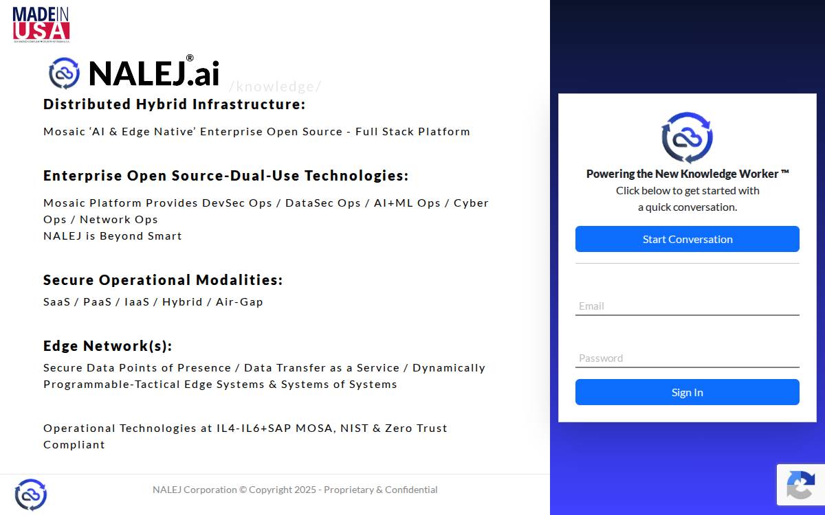 Nalej website preview