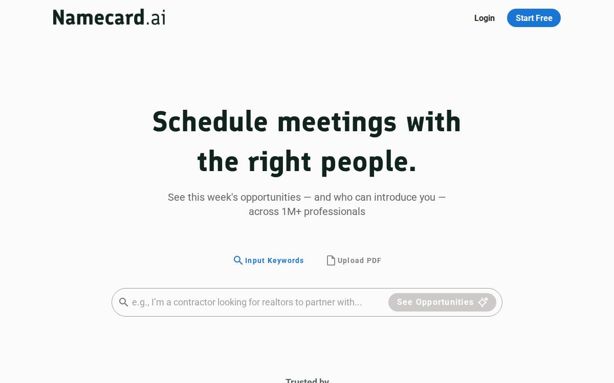 Namecard.ai website preview