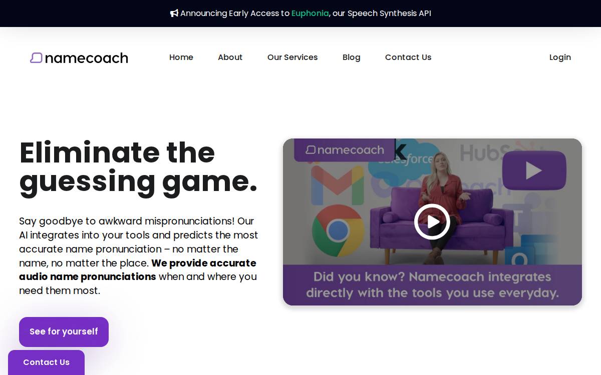 NameCoach website preview