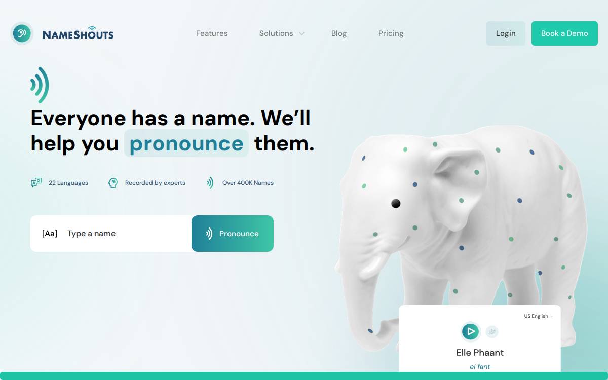 Nameshouts website preview