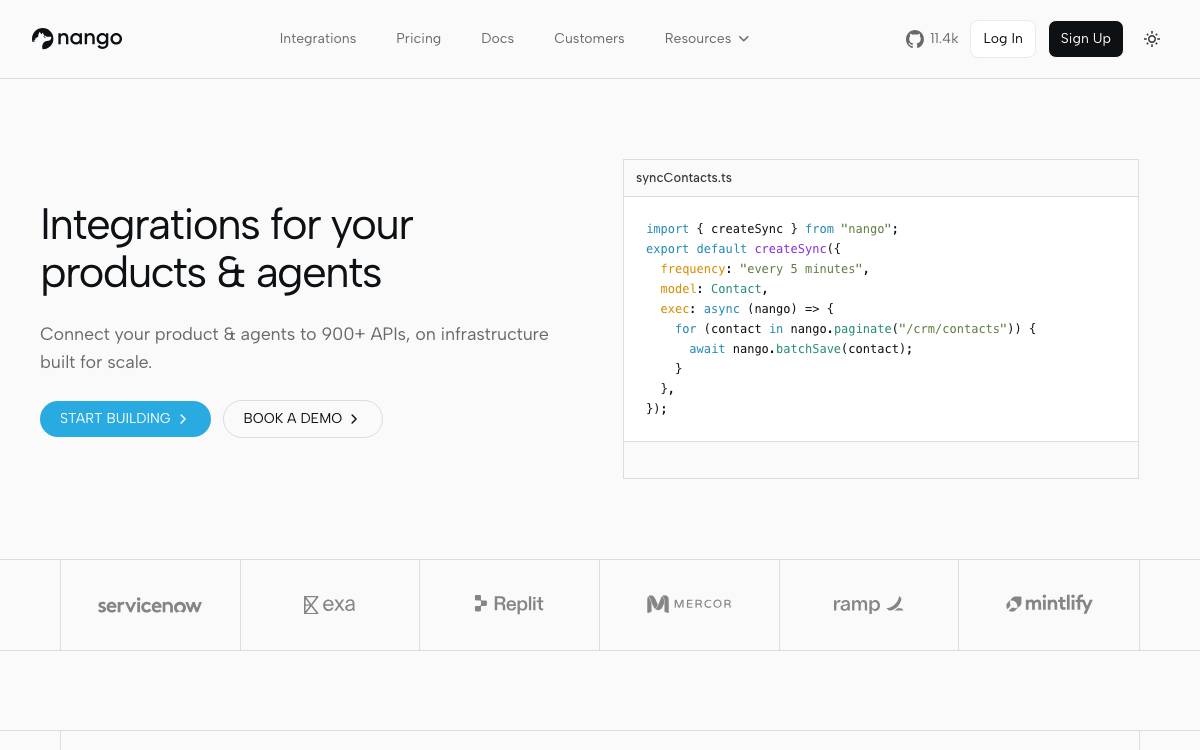 Nango website preview