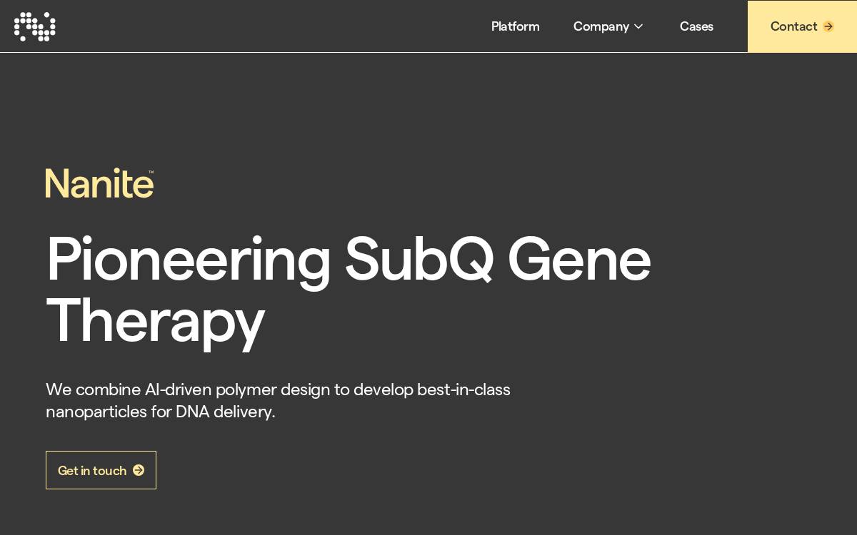 Nanitebio website preview