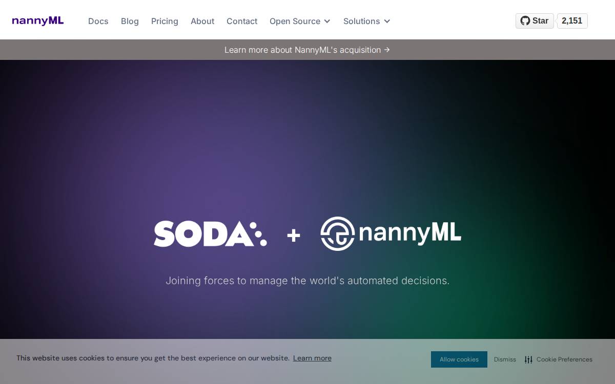 NannyML website preview
