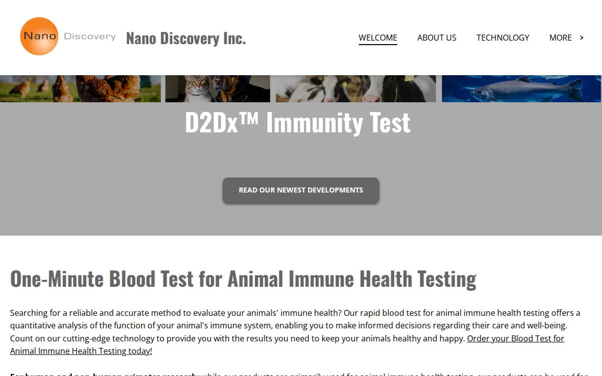 Nano Discovery website preview