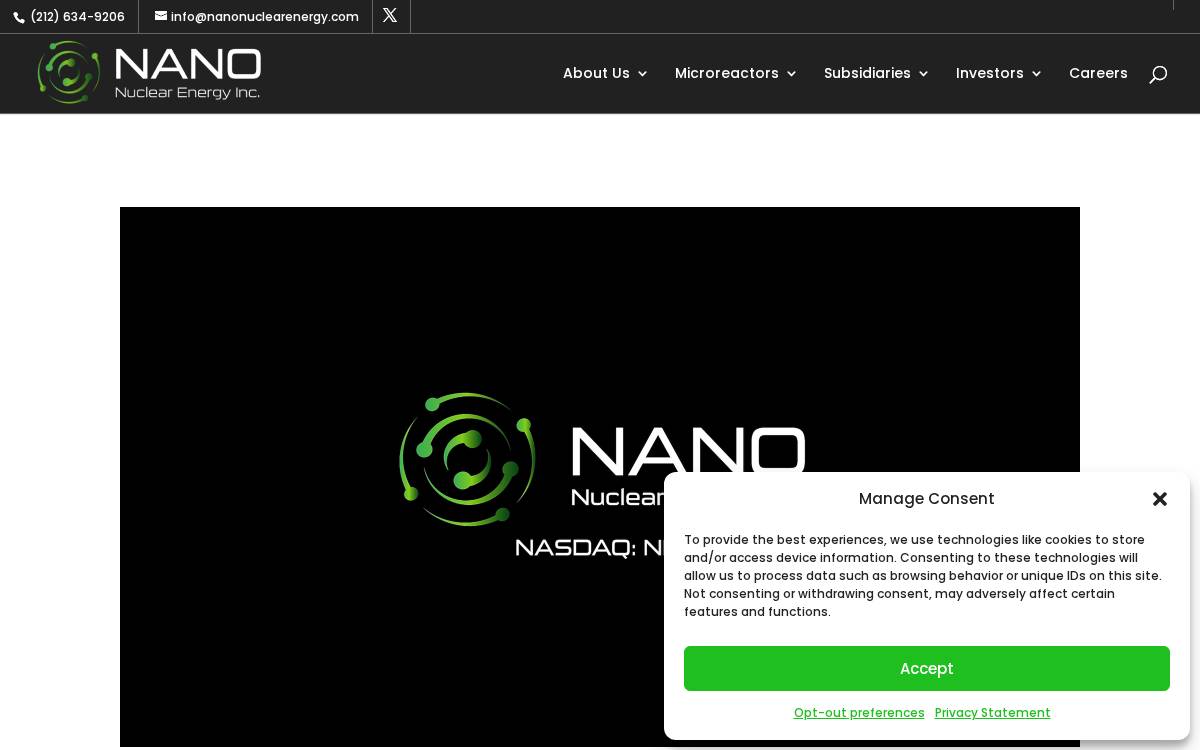 Nano Nuclear Energy website preview