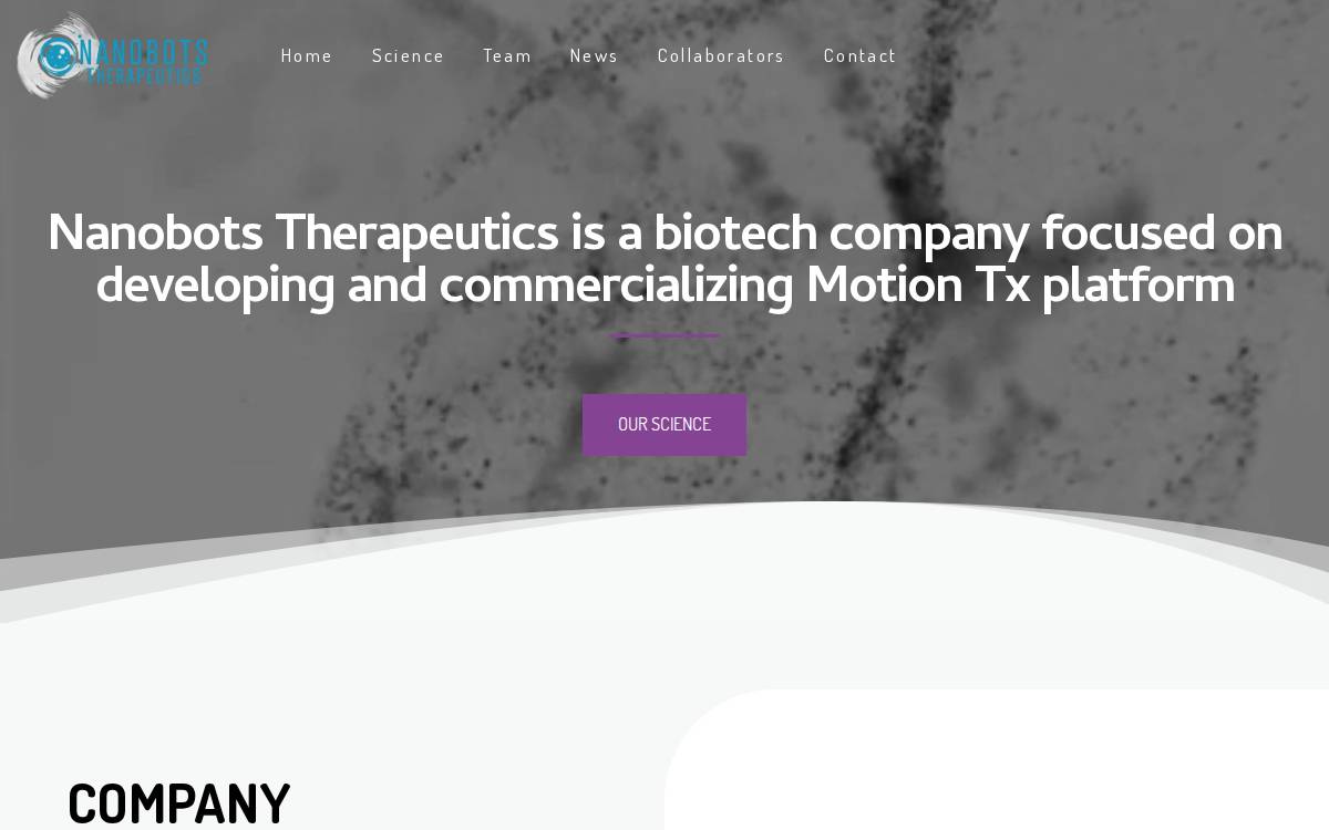 Nanobots Therapeutics website preview