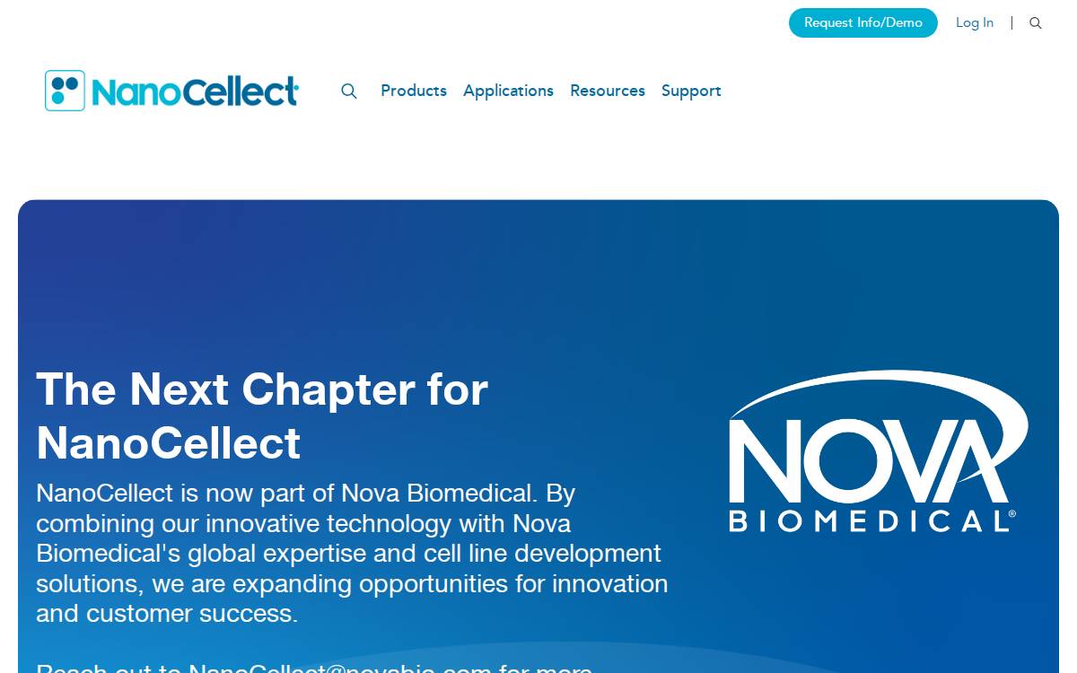 NanoCellect website preview