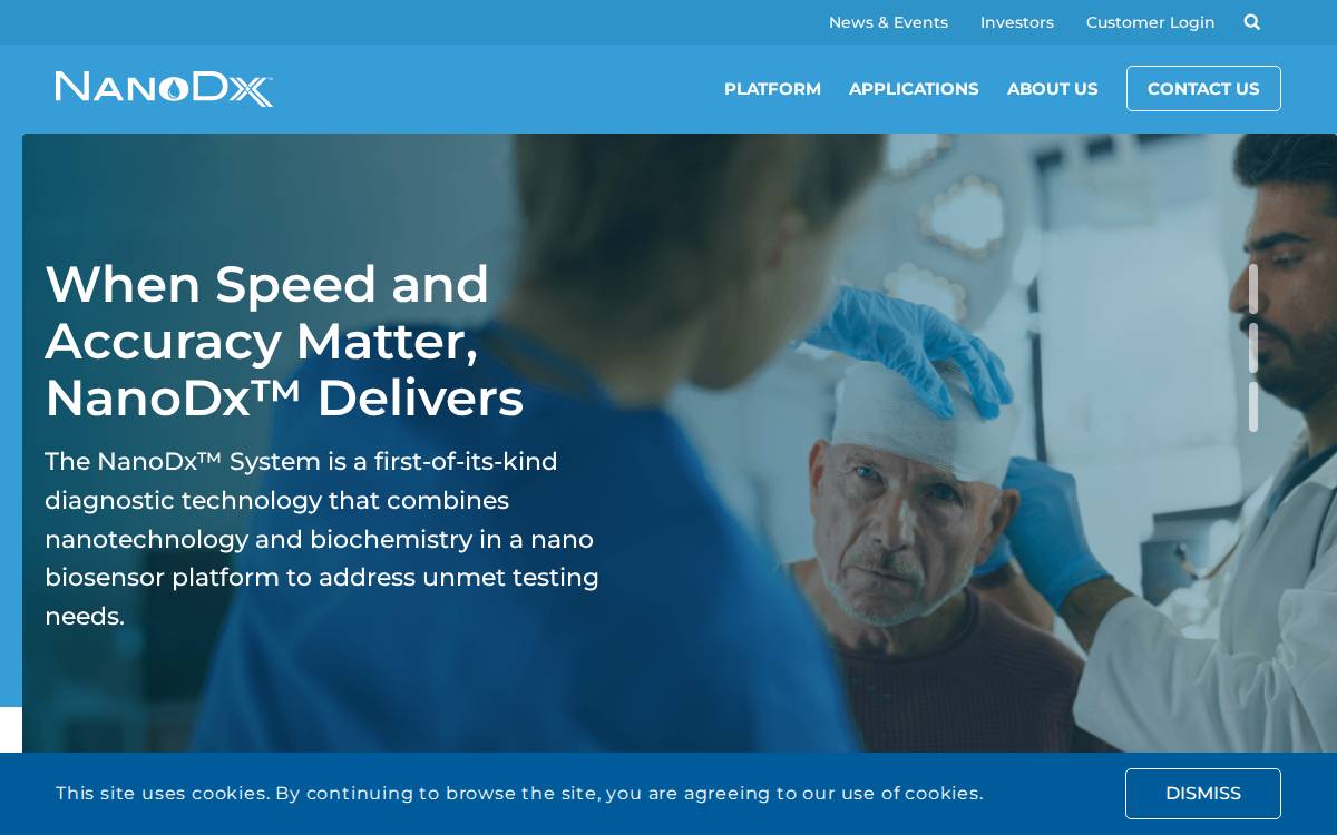 Nanodiagnostics website preview