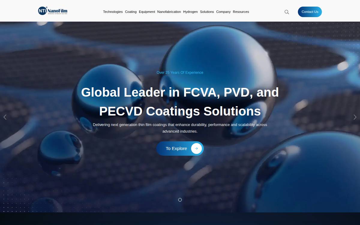 Nanofilm Technologies International Limited website preview