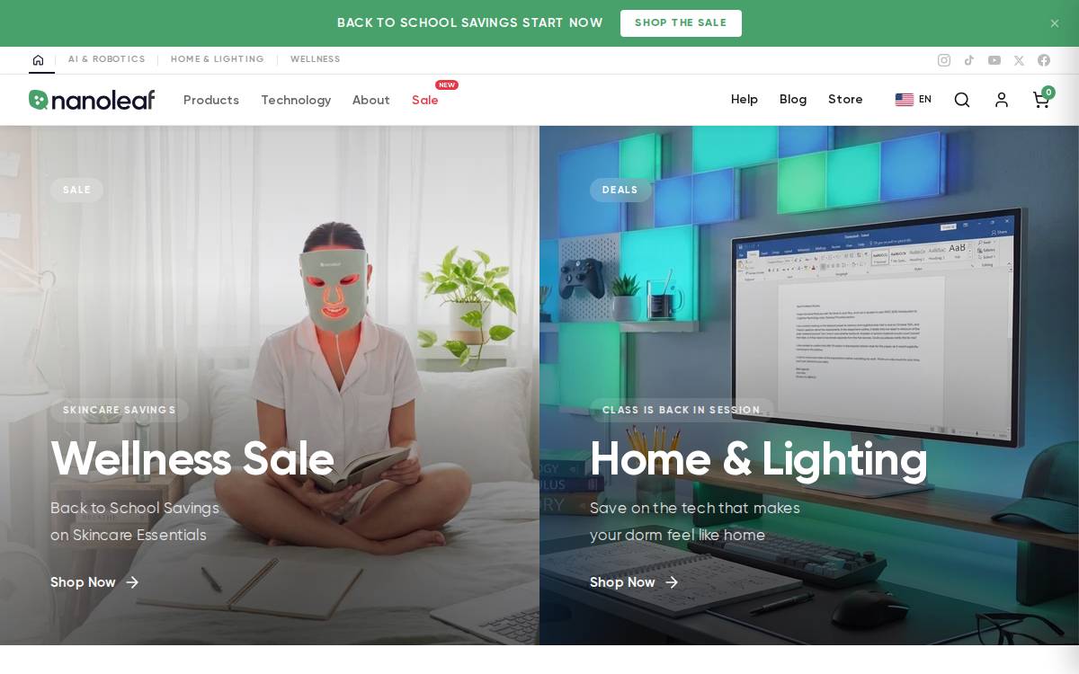 Nanoleaf website preview